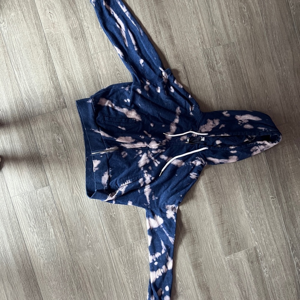 Garage tie die cropped zip up!